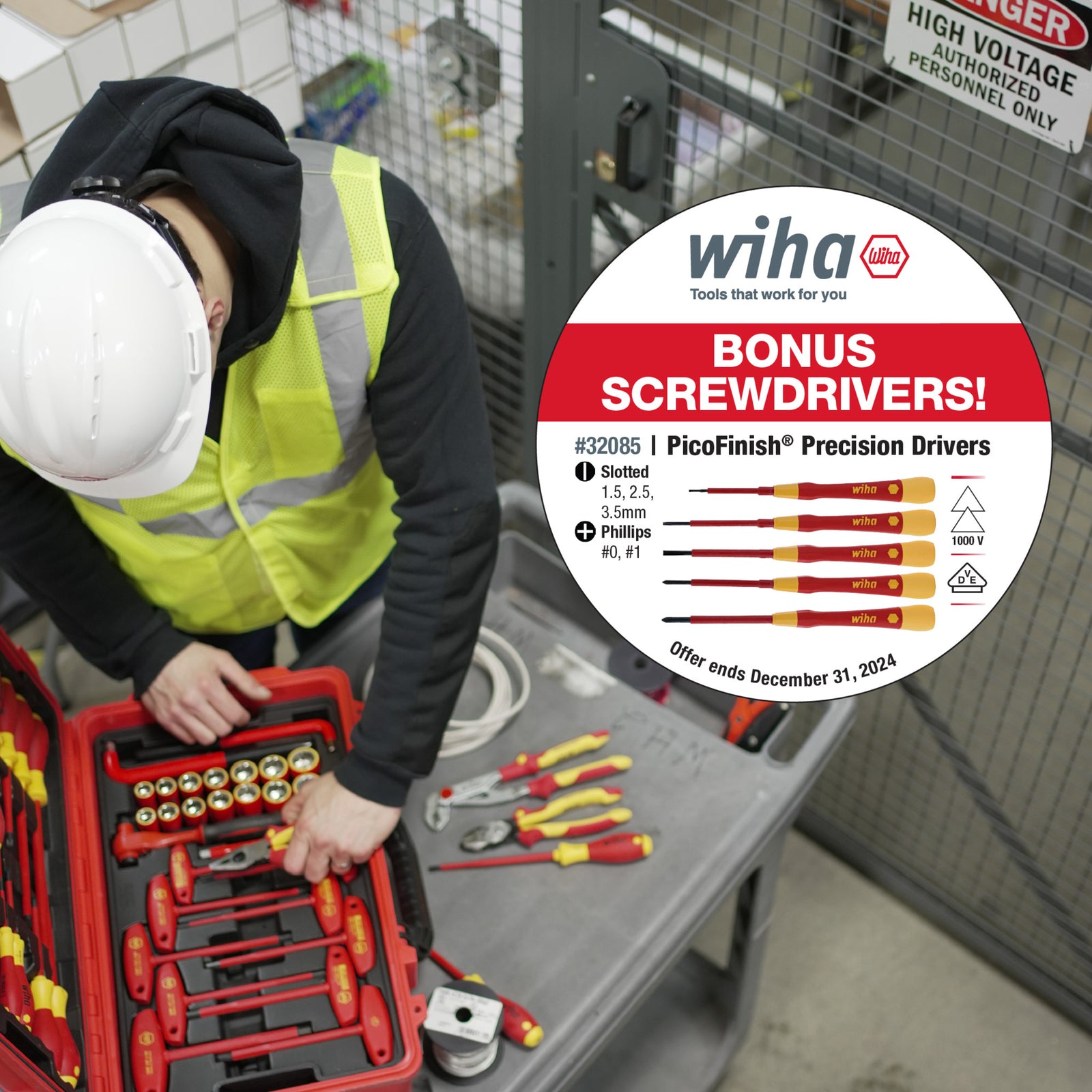 Wiha 32800 Insulated 80 Pc Set In Rolling Tool Case