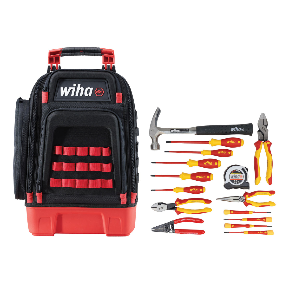 Wiha 91870 16 Piece Apprentice Electrician's Insulated Tool Kit in Heavy Duty Backpack