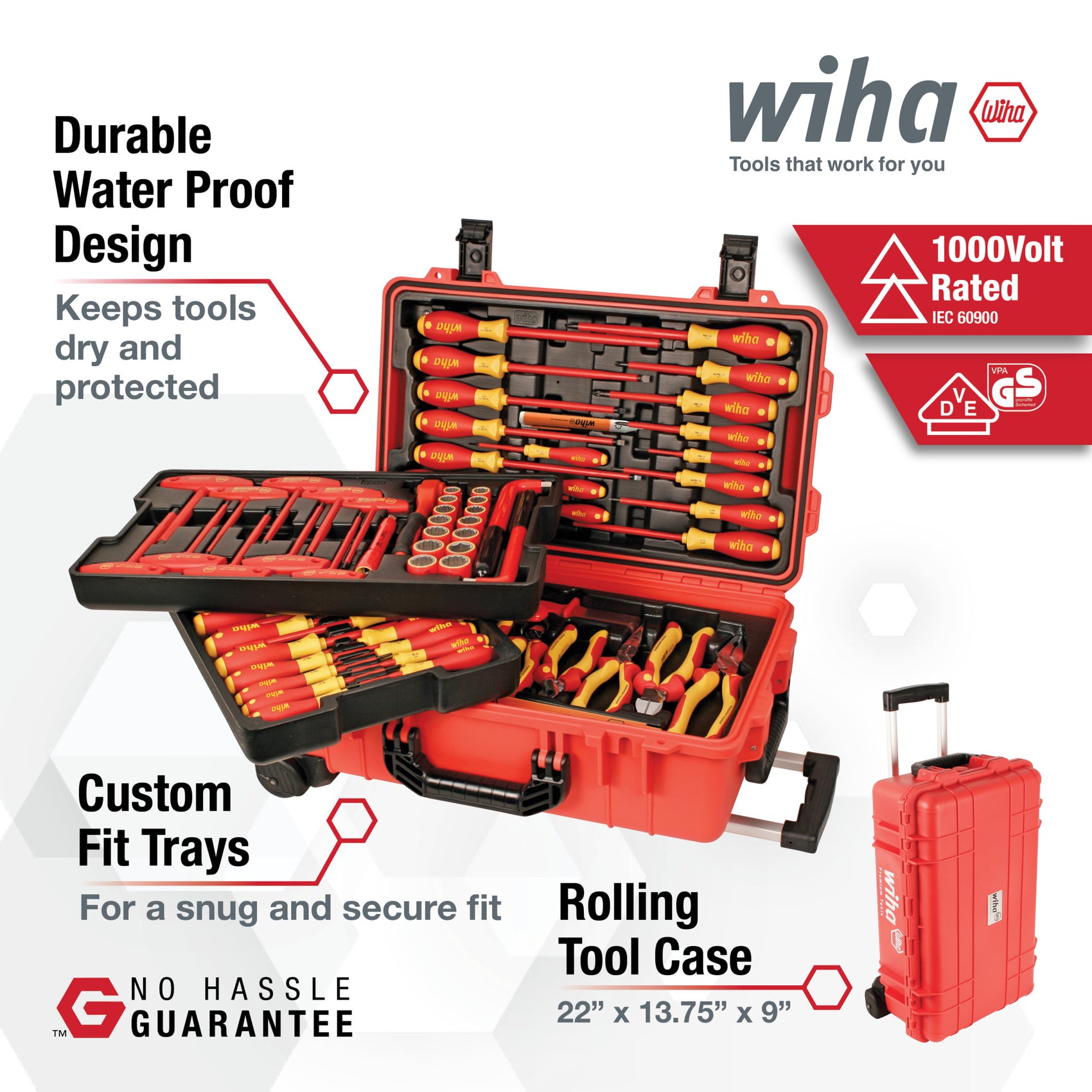 Wiha 32800 Insulated 80 Pc Set In Rolling Tool Case
