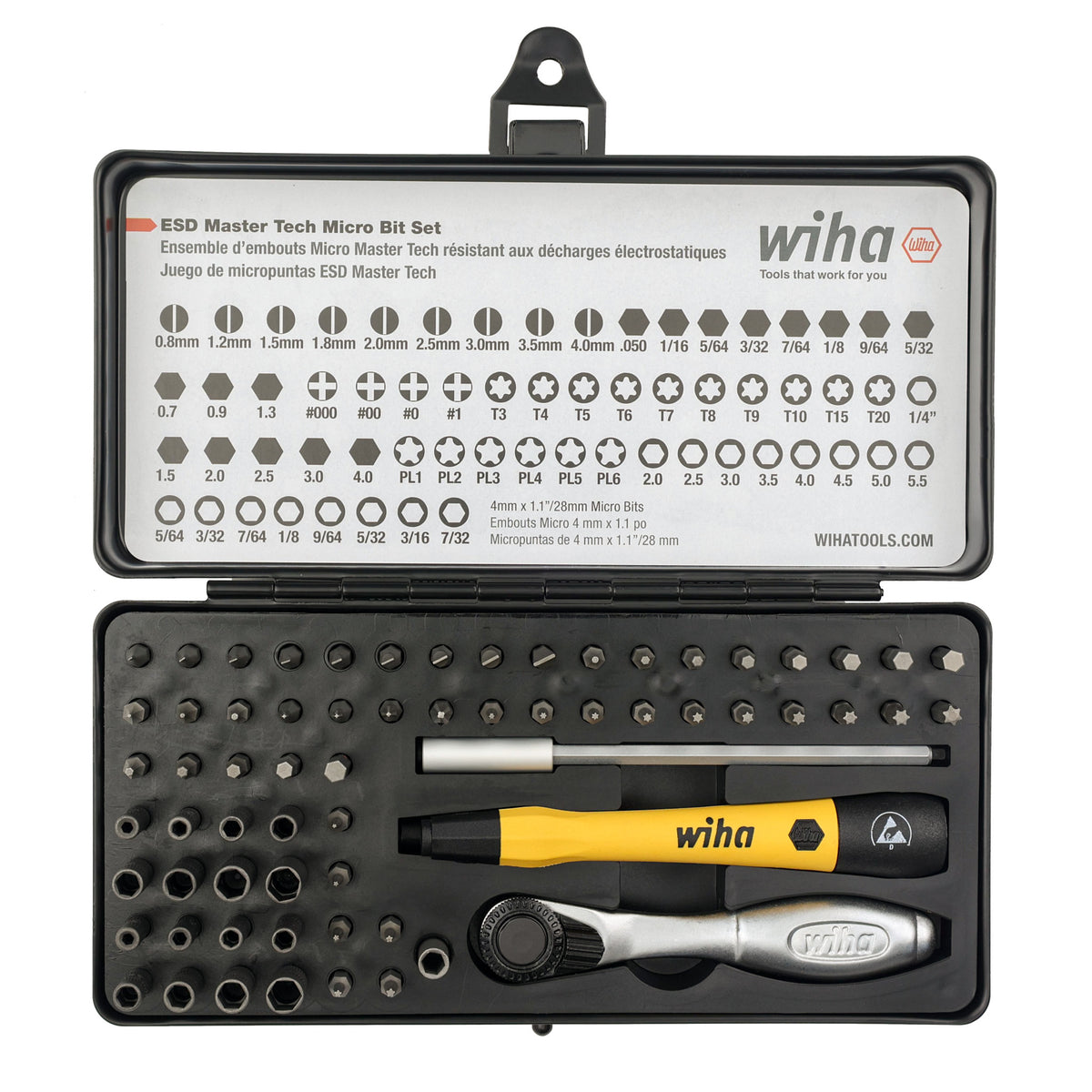 Wiha 75965 Micro Bit Ratchet Set 65 Piece