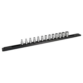 16 Piece Professional Socket and Ratchet Set with 3 and 6 Inch Extension Bars - 1/4" Drive Metric