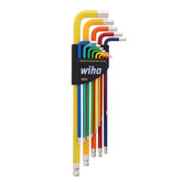 13 Piece Ball End Color Coded Hex L-Key Set - Inch