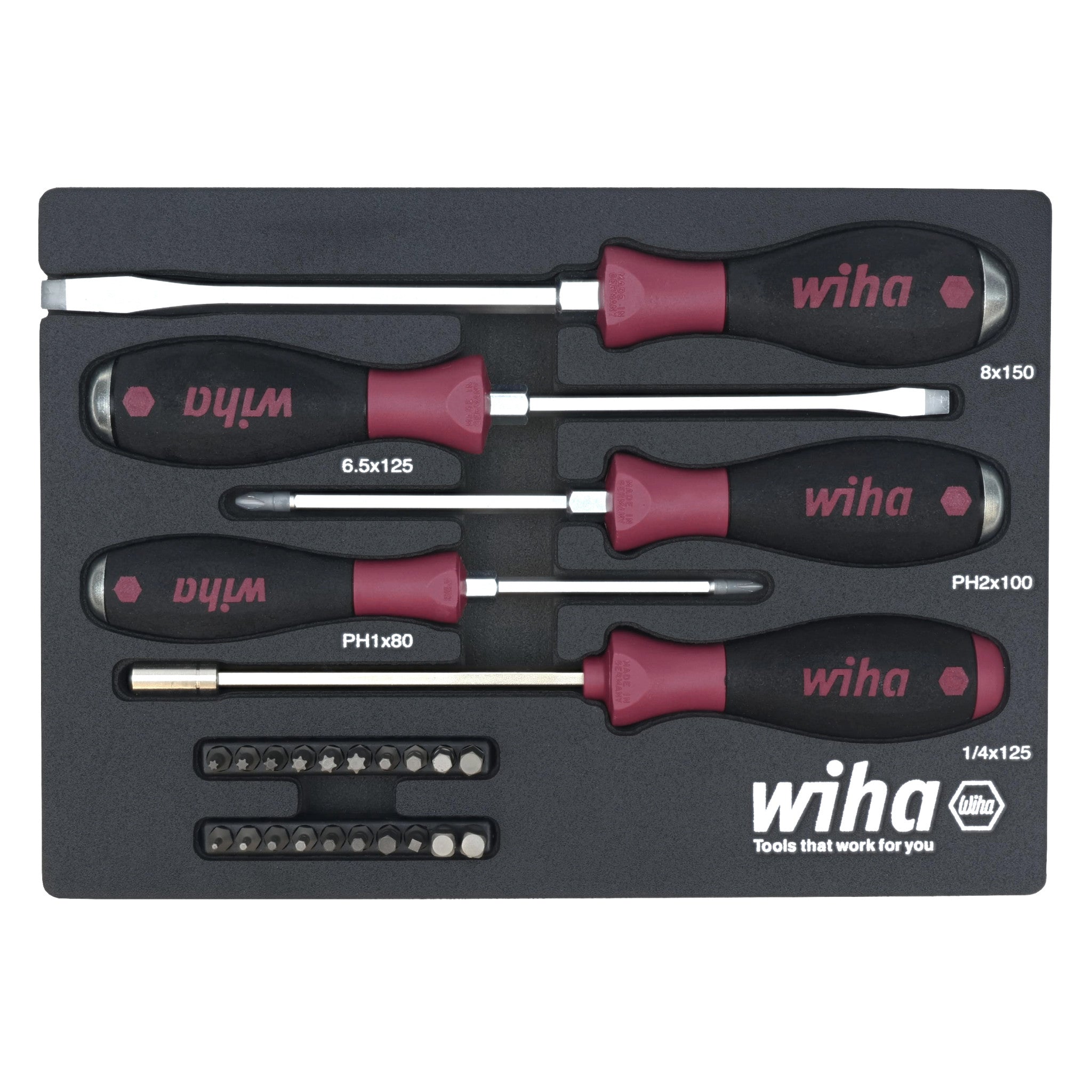 Wiha 25 Piece MicroFinish Foam Tray Set Made in Germany