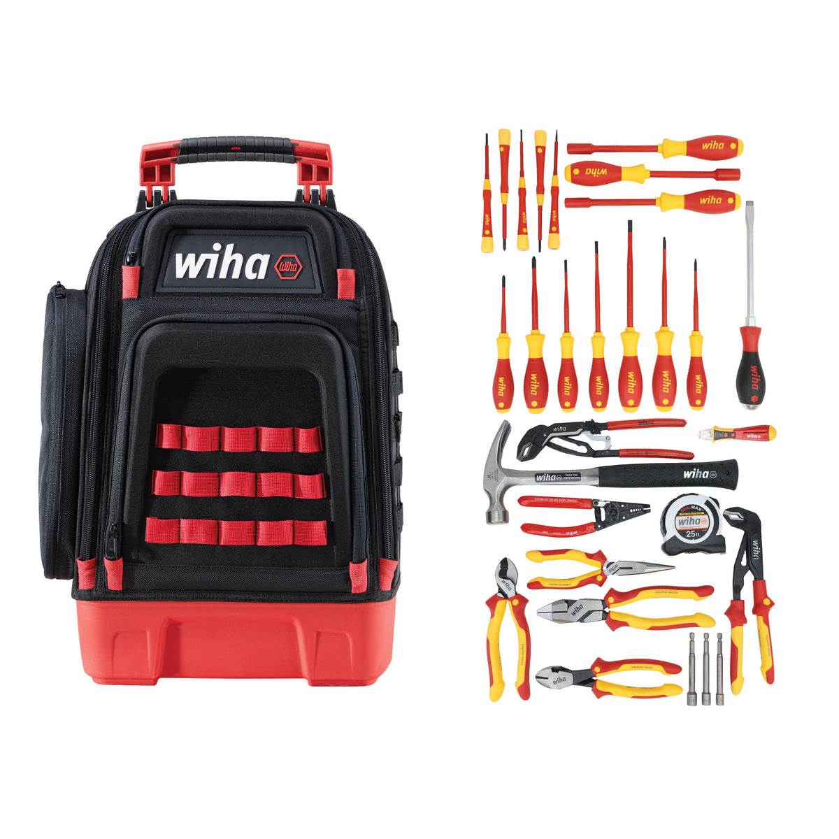 Wiha 91871 30 Piece Journeyman Electrician's Insulated Tool Kit in Heavy Duty Backpack