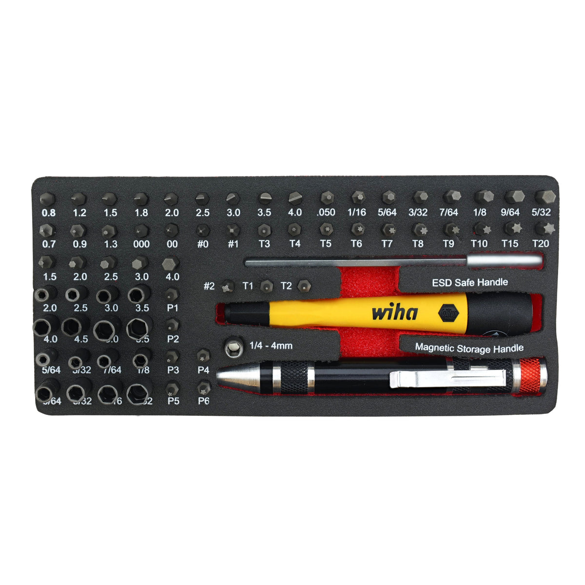 Wiha 75971 ESD-Safe Werkzeug-Set – 68-teilig Mit MicroBits, Ratsche & Etui
