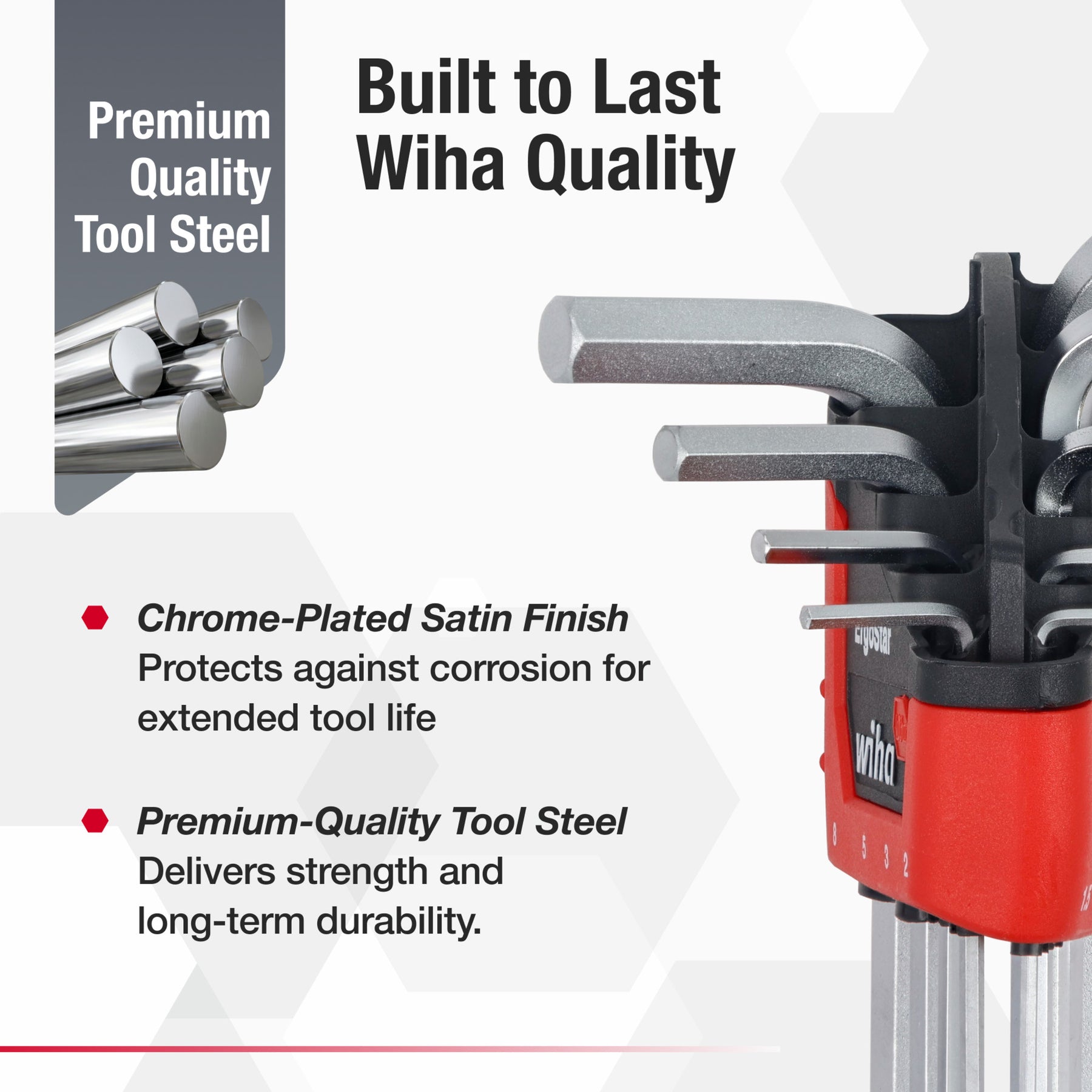22 Piece ErgoStar Ball End Hex L-Key Set - Inch, Metric