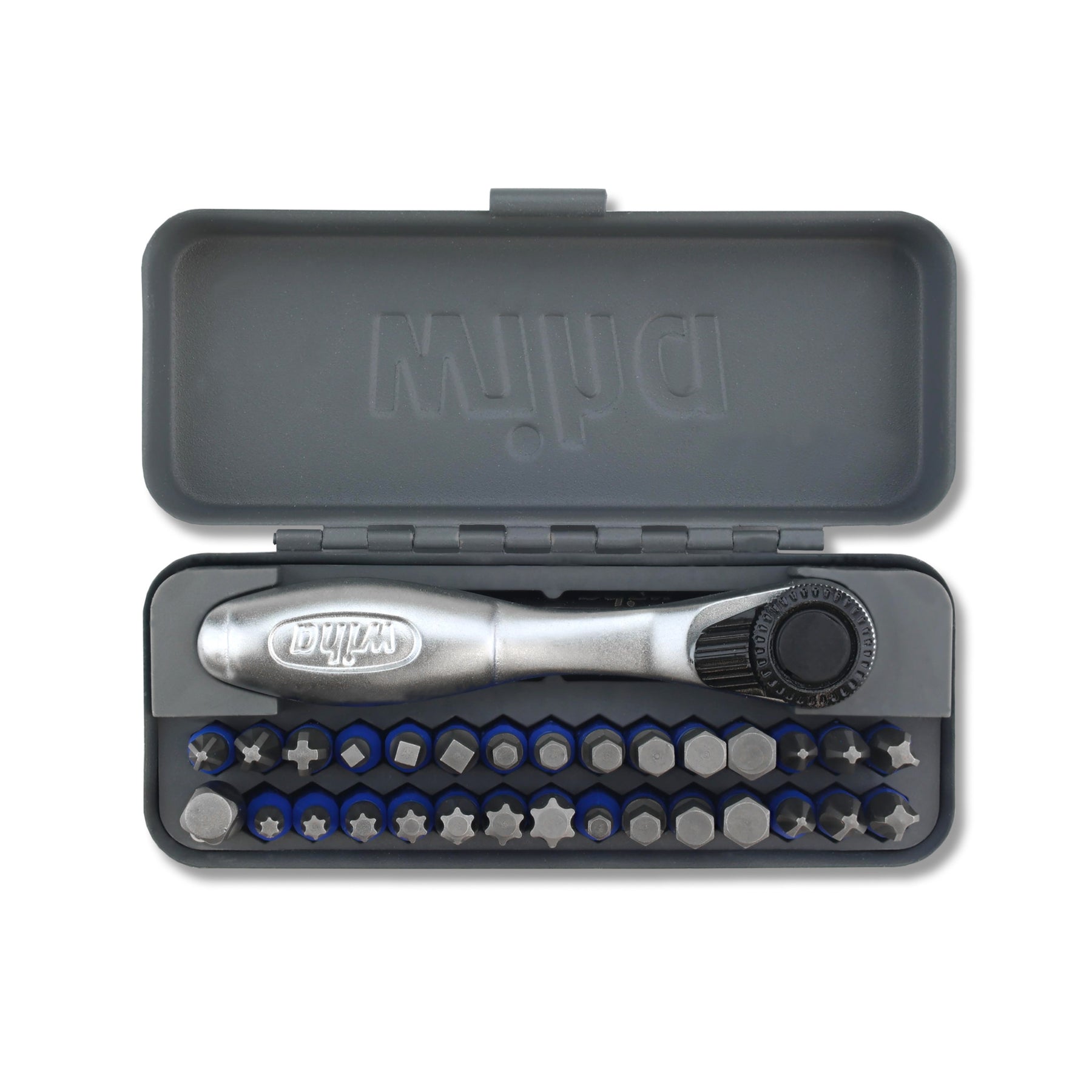 32 Piece GoBox TerminatorBlue Impact Bit Set with Mini Ratchet