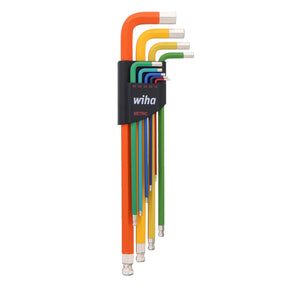 Wiha 66980 9 Piece Ball End Color Coded Hex L-Key Set - Metric
