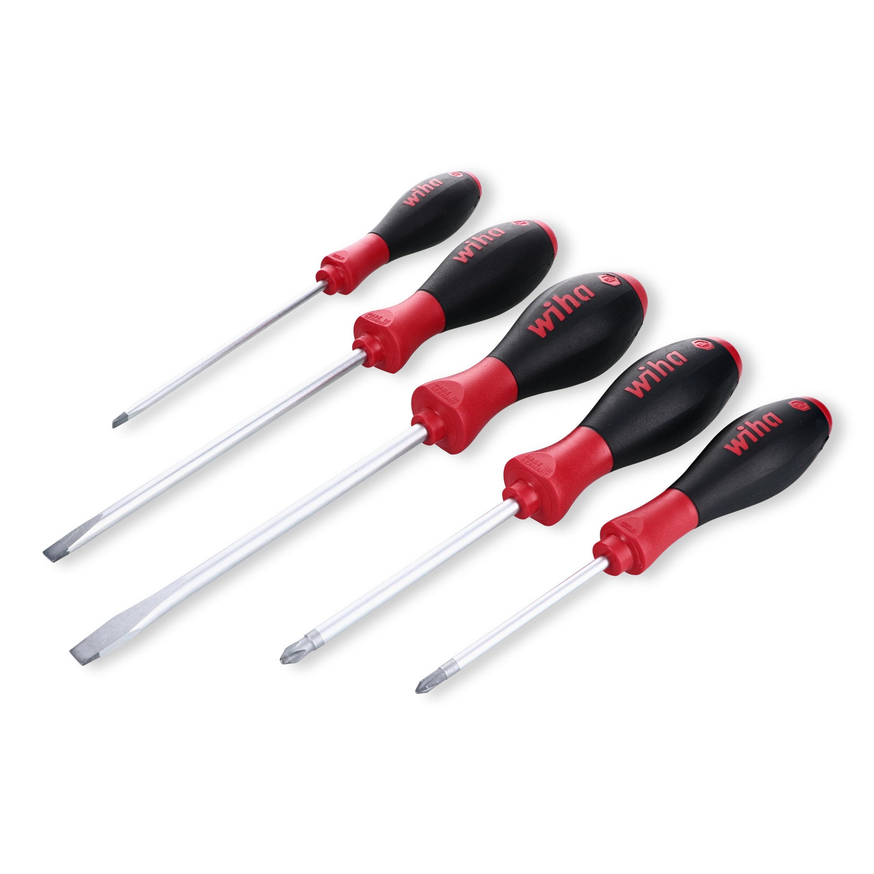 Wiha 30273 5 Piece SoftFinish Slotted and Phillips Screwdriver Set