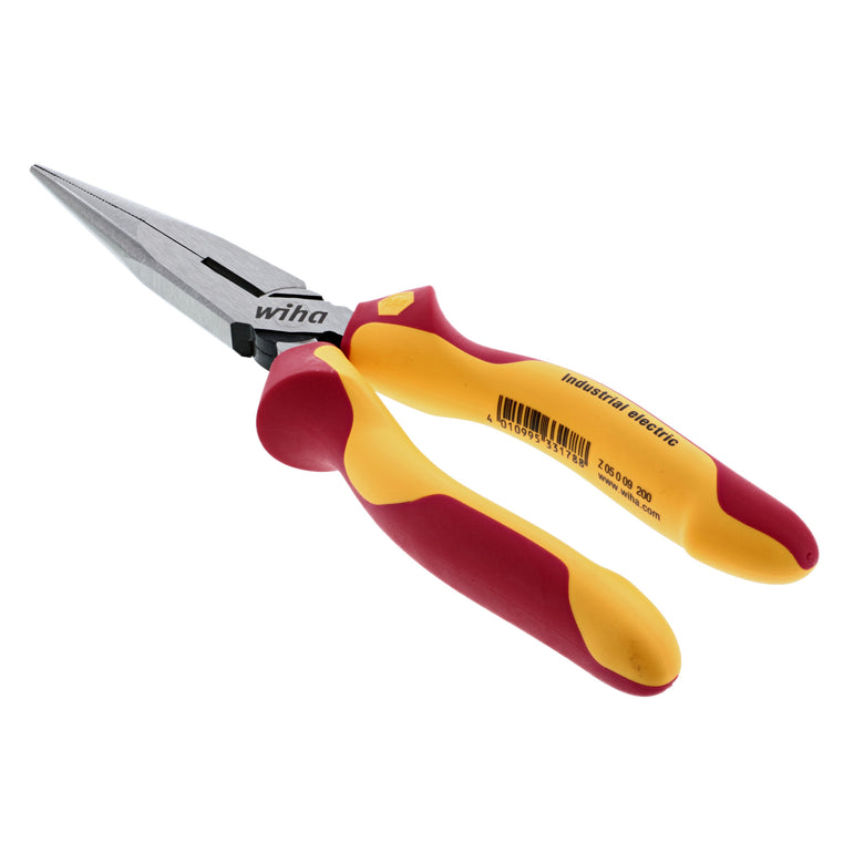 Insulated Industrial Long Nose Pliers w/ Cutters 8"
