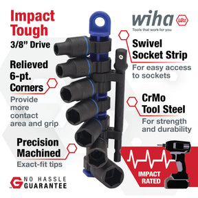 8 Piece 3/8" Drive Metric Impact Socket Set