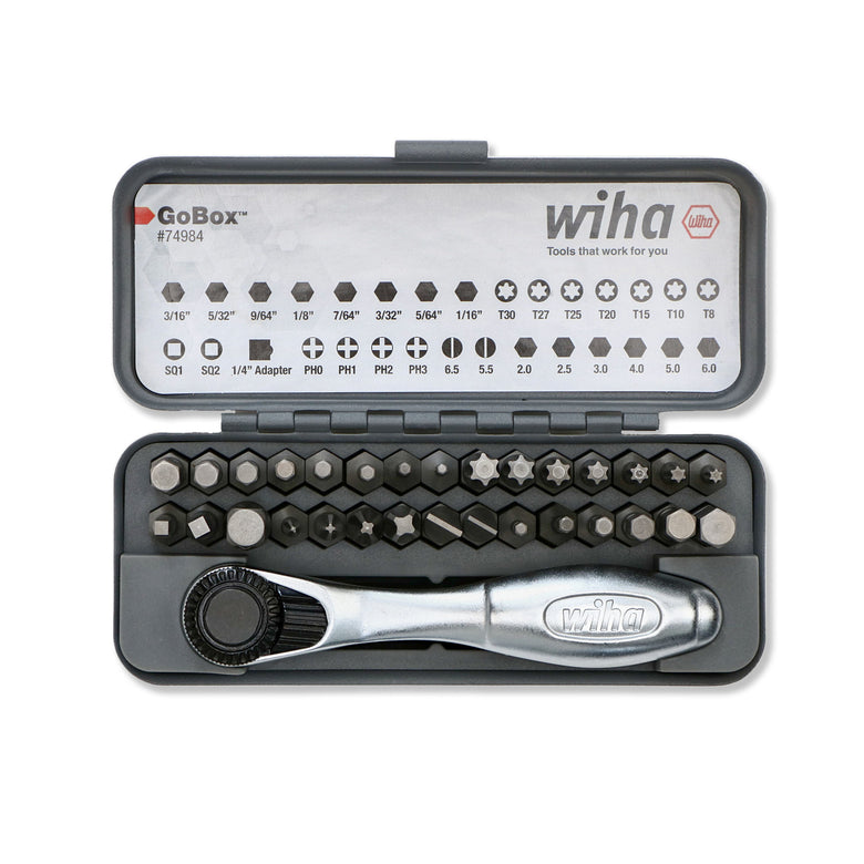 32 Piece GoBox Standard Bit Set with Mini Ratchet