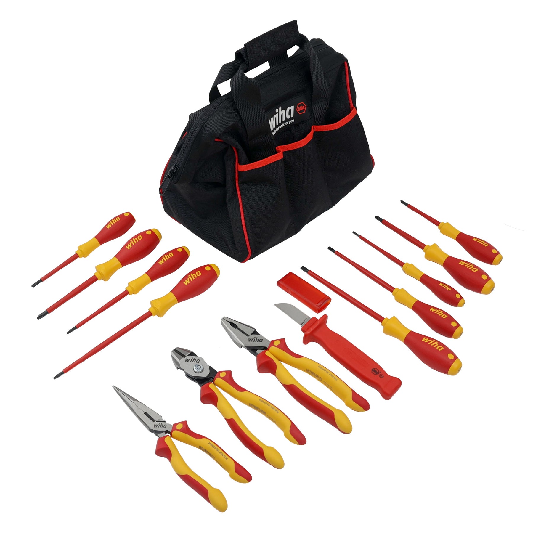 Wiha 32878 14 Piece Master Electrician's Insulated Tool Set in Canvas Tool Bag