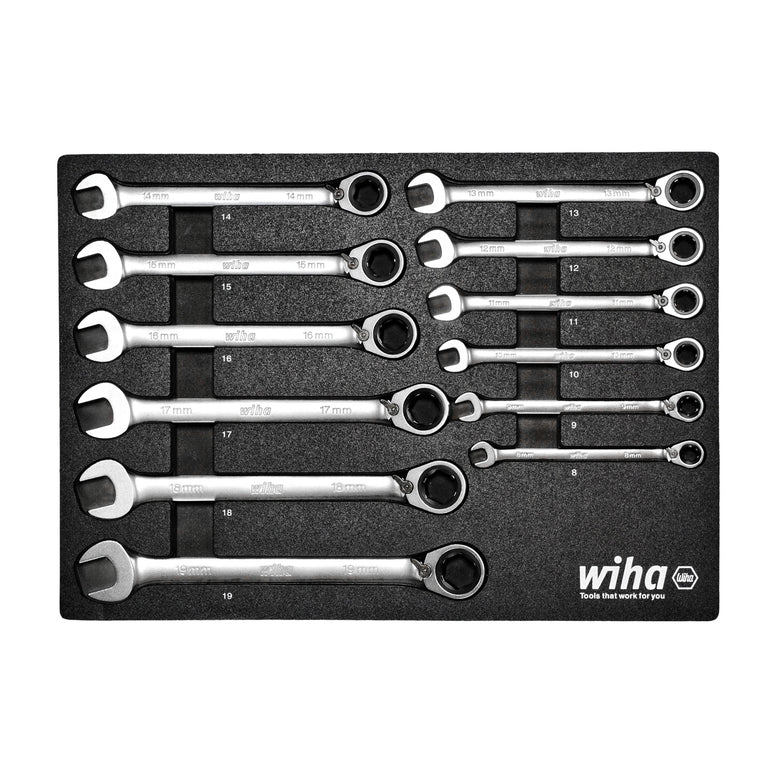 Metric MagicRing Ratcheting Wrench Tray Set