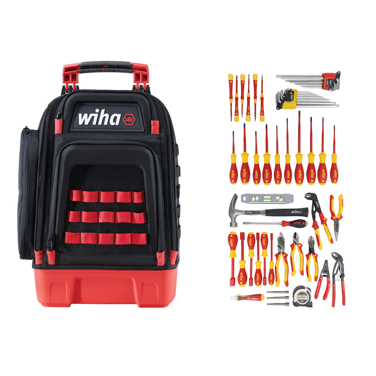Wiha 91872 59 Piece Master Electrician's Insulated Tool Kit in Heavy Duty Backpack