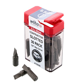 Slotted Contractor Insert Bit 5.5mm x 25mm - 30 Piece