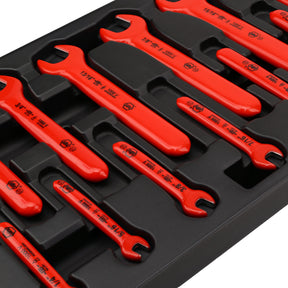 13 Piece Insulated Open End Wrench Tray Set - SAE
