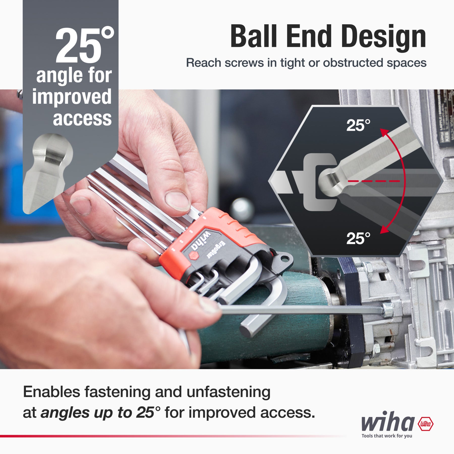 22 Piece ErgoStar Ball End Hex L-Key Set - Inch, Metric