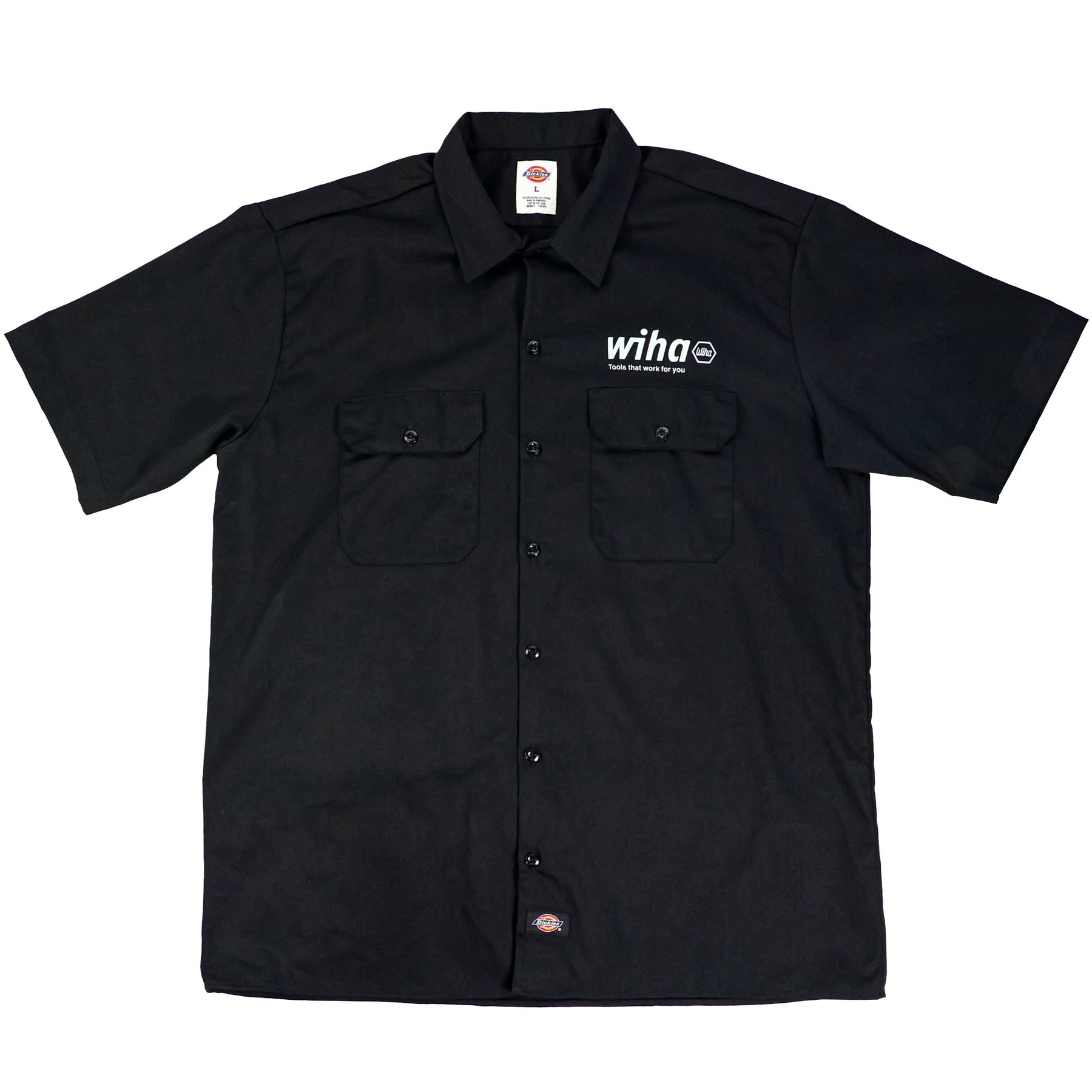 Wiha 91713 Wiha Men's Dickies Short Sleeve Work Shirt Black Medium