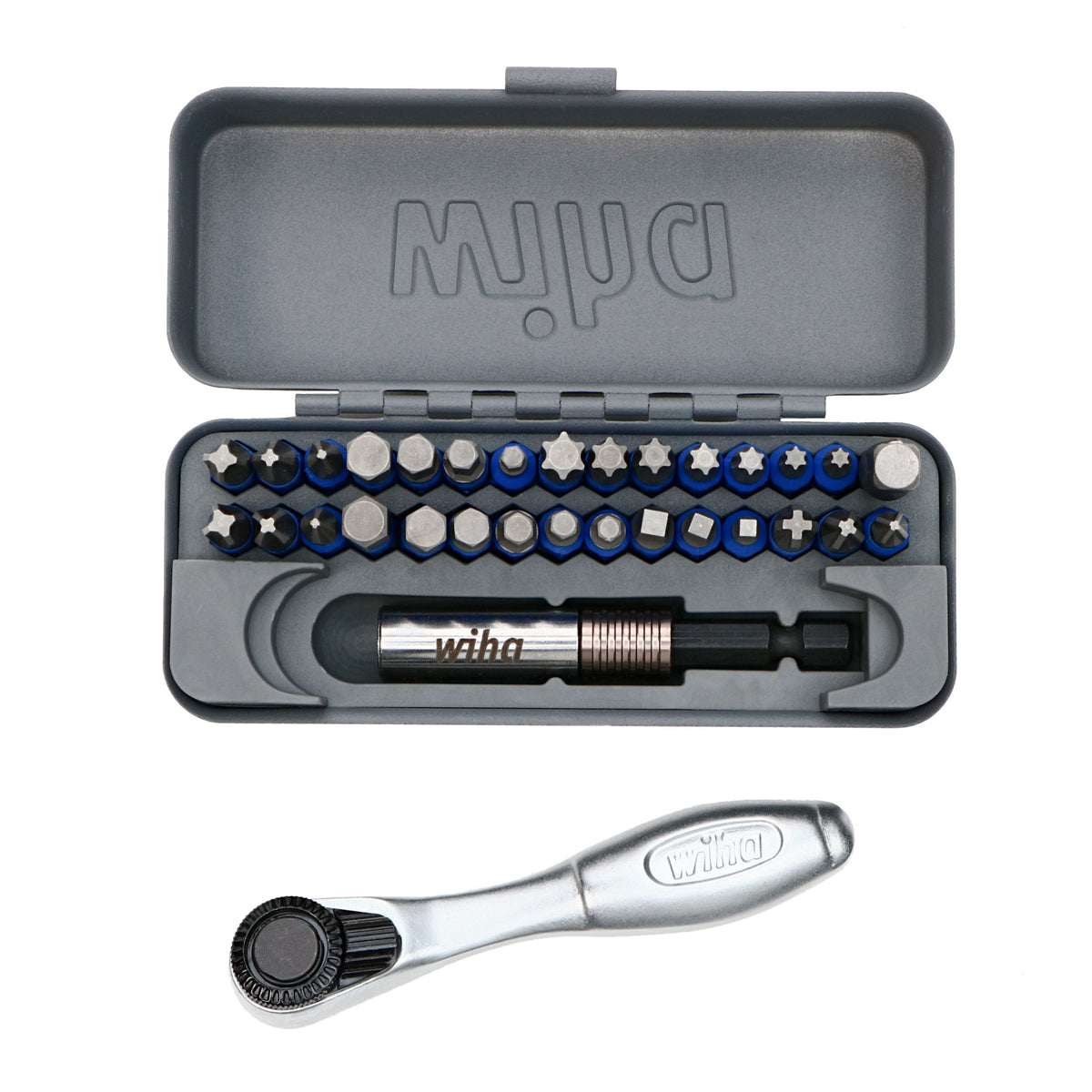 WIHA Slotted Phillips Screwdrivers Bits Set for Electrical Work with Two  Bit Holders Tool Set with Case NO. 41231, 41232