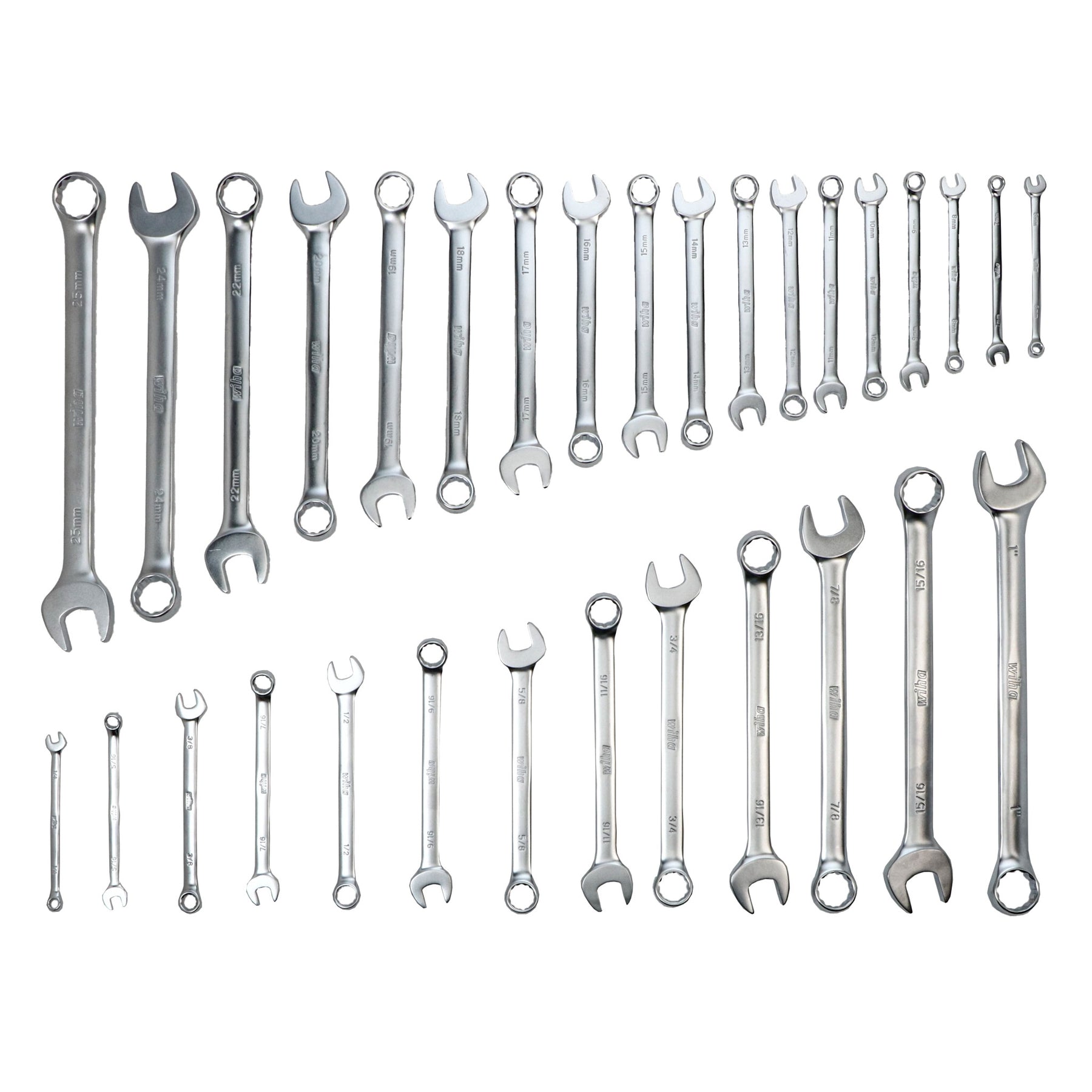 31 Piece Combination Wrench Tray Set - SAE and Metric