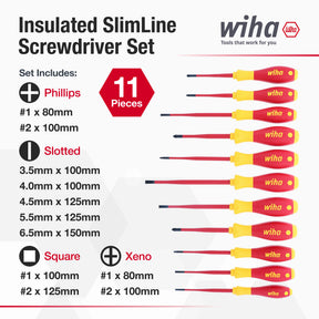 11 Piece Insulated SlimLine Screwdriver Set