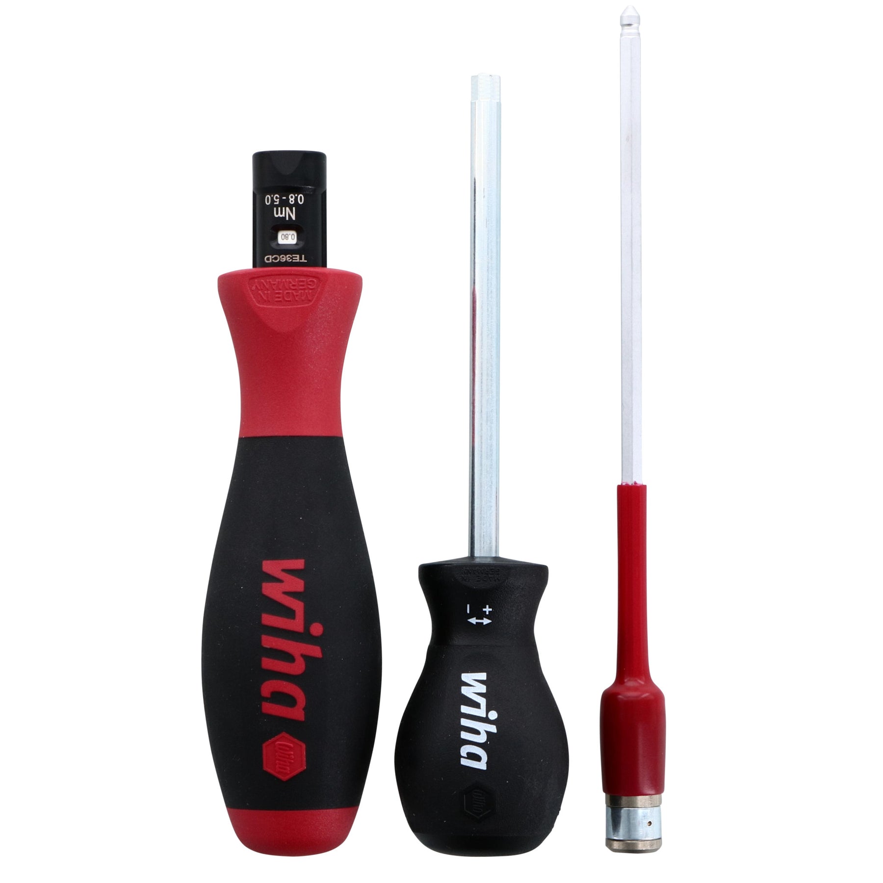 Wiha 28418 SoftFinish TorqueVario-S Adjustable Torque Screwdriver Handle w/Newton Meter Scale, 0.8-5.0 Nm with 1/4" Bit Adapter — additional product view