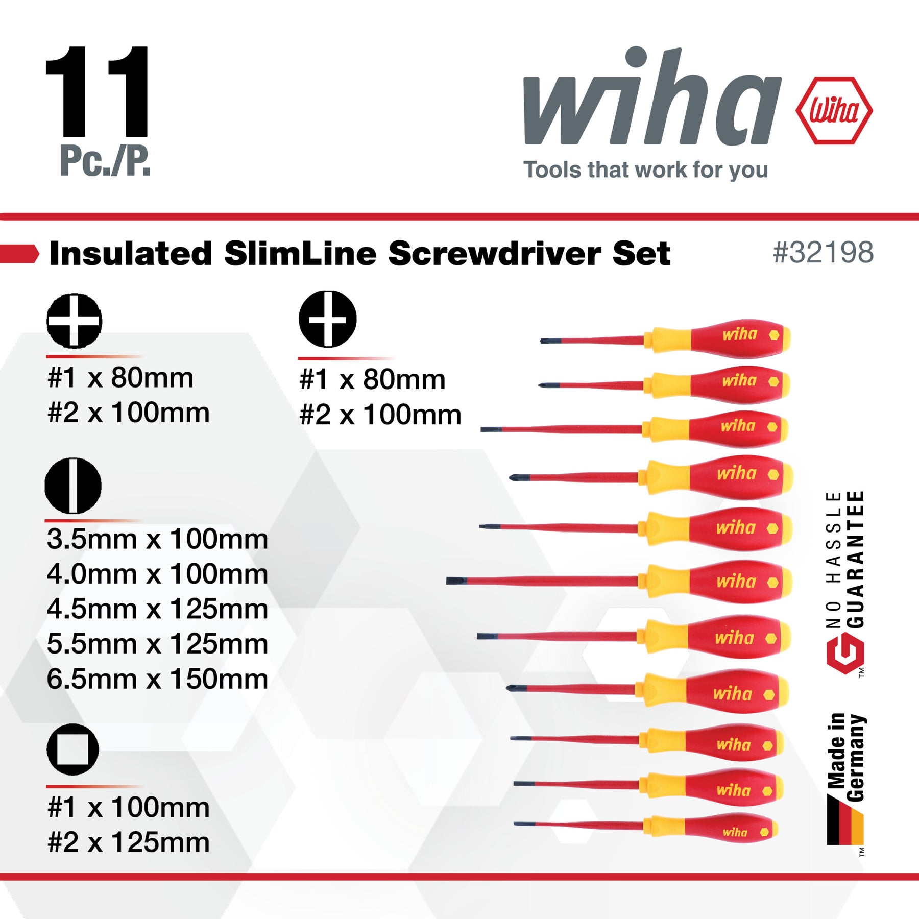 11 Piece Insulated SlimLine Screwdriver Set