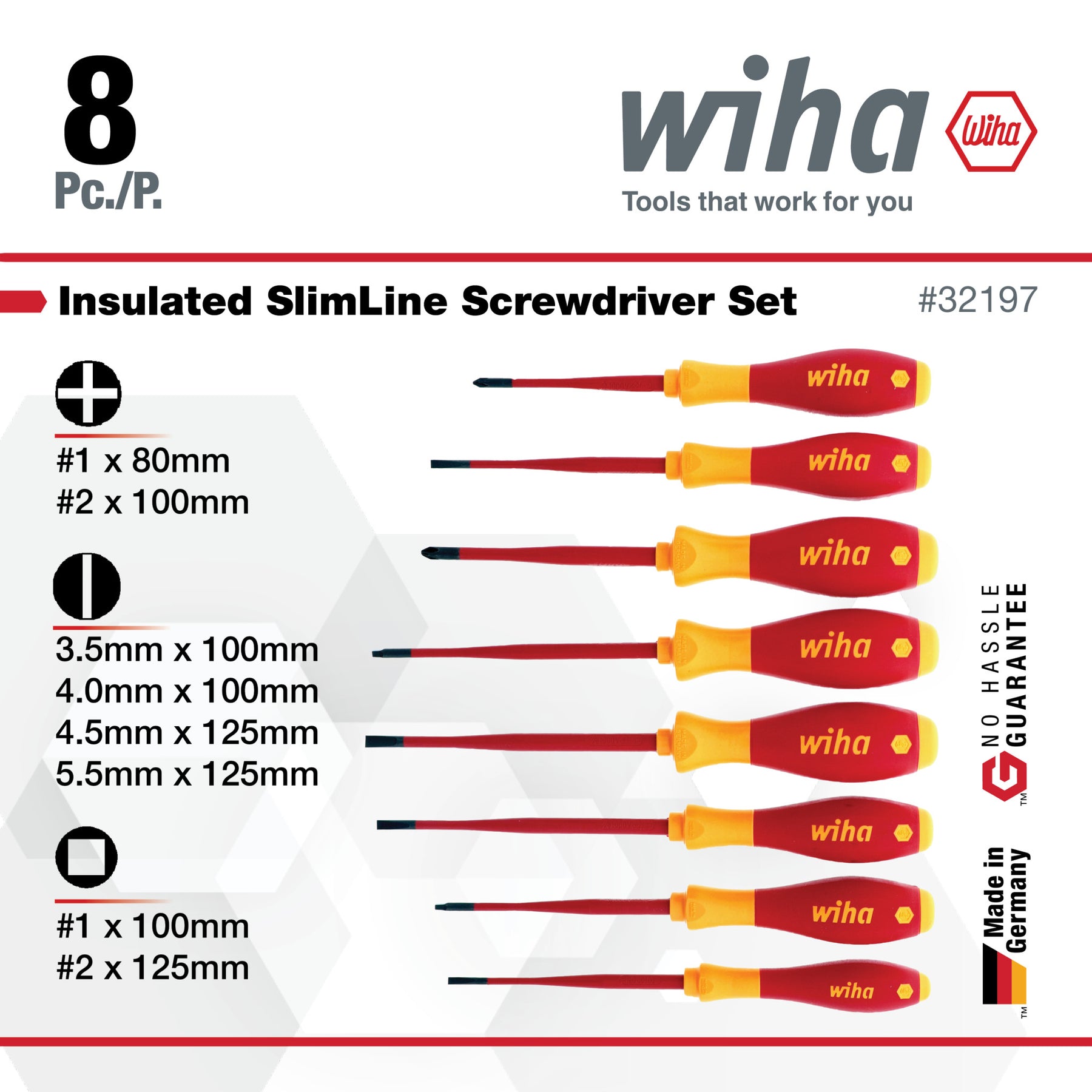 8 Piece Insulated SlimLine Screwdriver Set