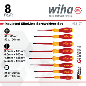 8 Piece Insulated SlimLine Screwdriver Set