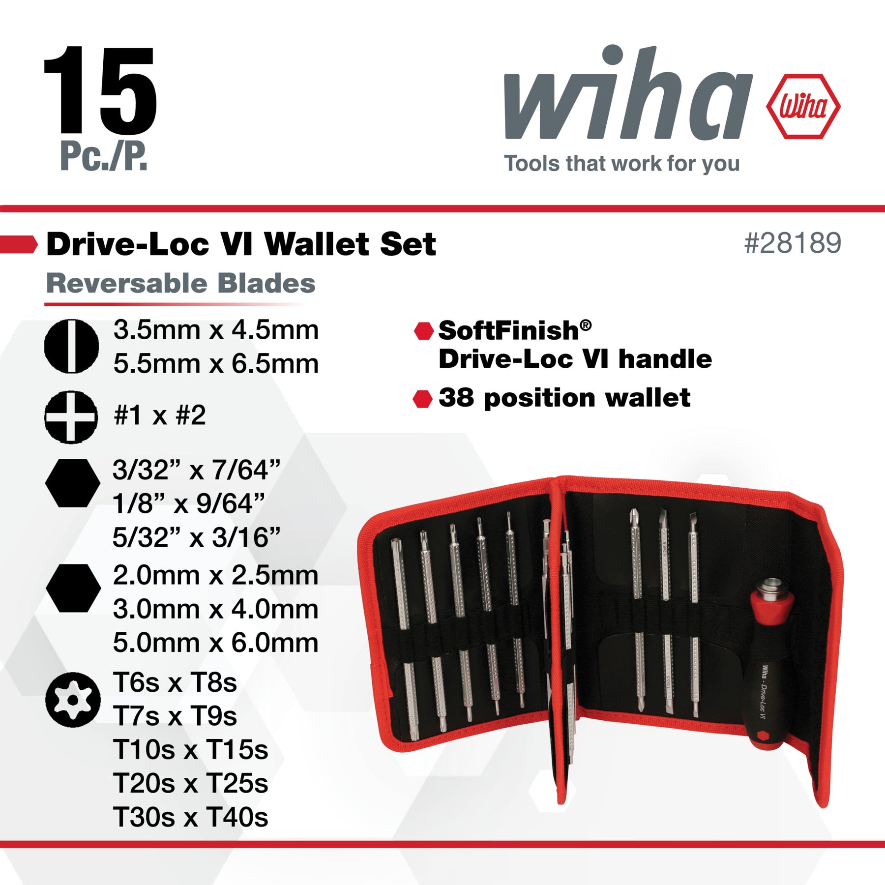 15 Piece Drive-Loc VI Wallet Set