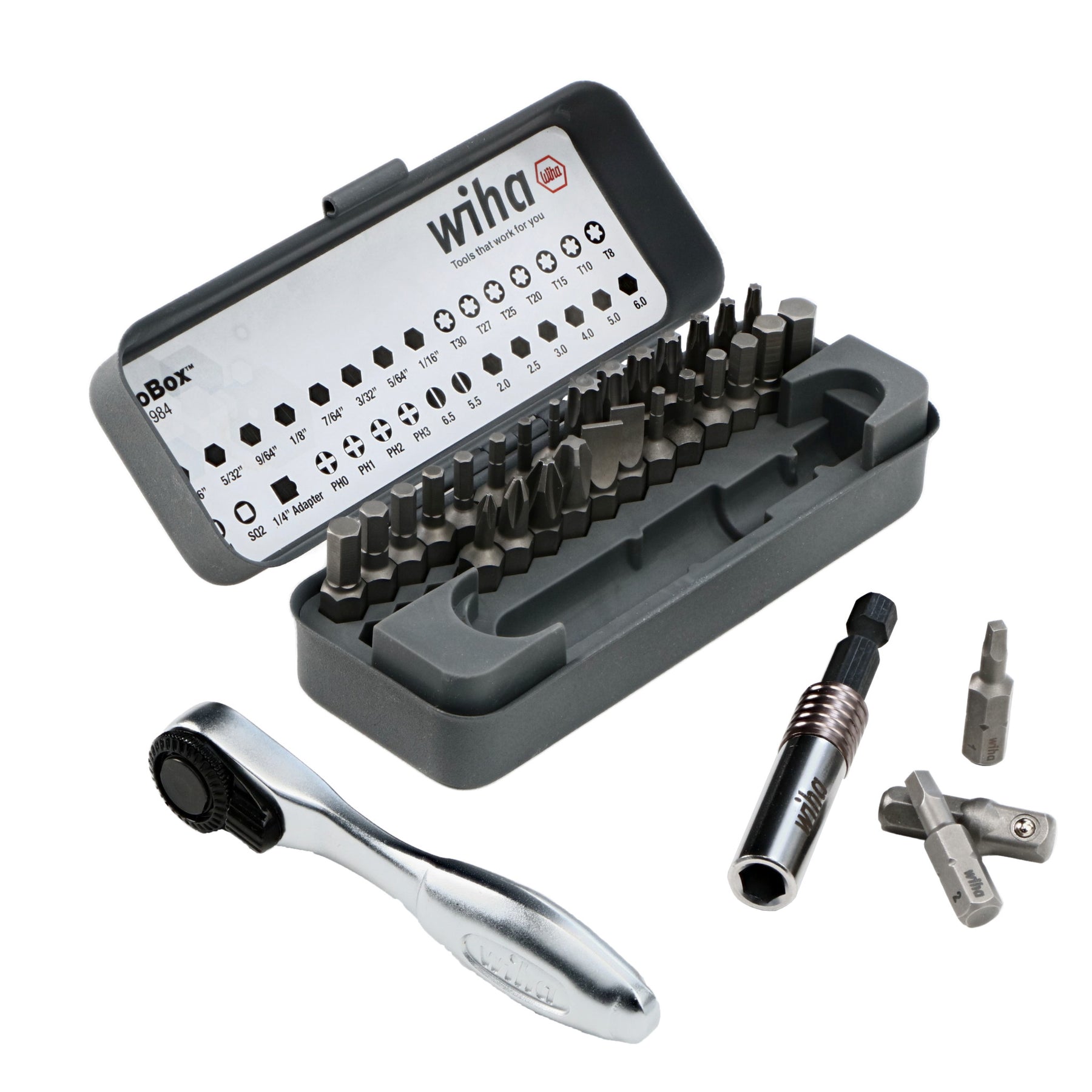 32 Piece GoBox Standard Bit Set with Mini Ratchet