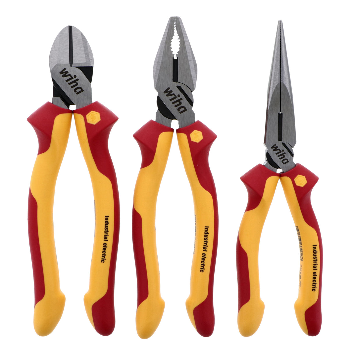 Wiha 32981 Insulated Industrial Pliers/Cutters Set