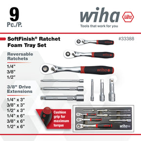 9 Piece SoftFinish Ratchet Tray Set