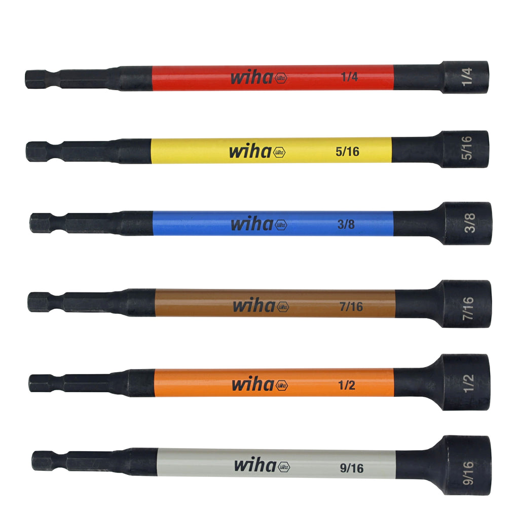 Waitor！！ Wiha 70486 Color Coded Magnetic Nut Setters 6-Piece