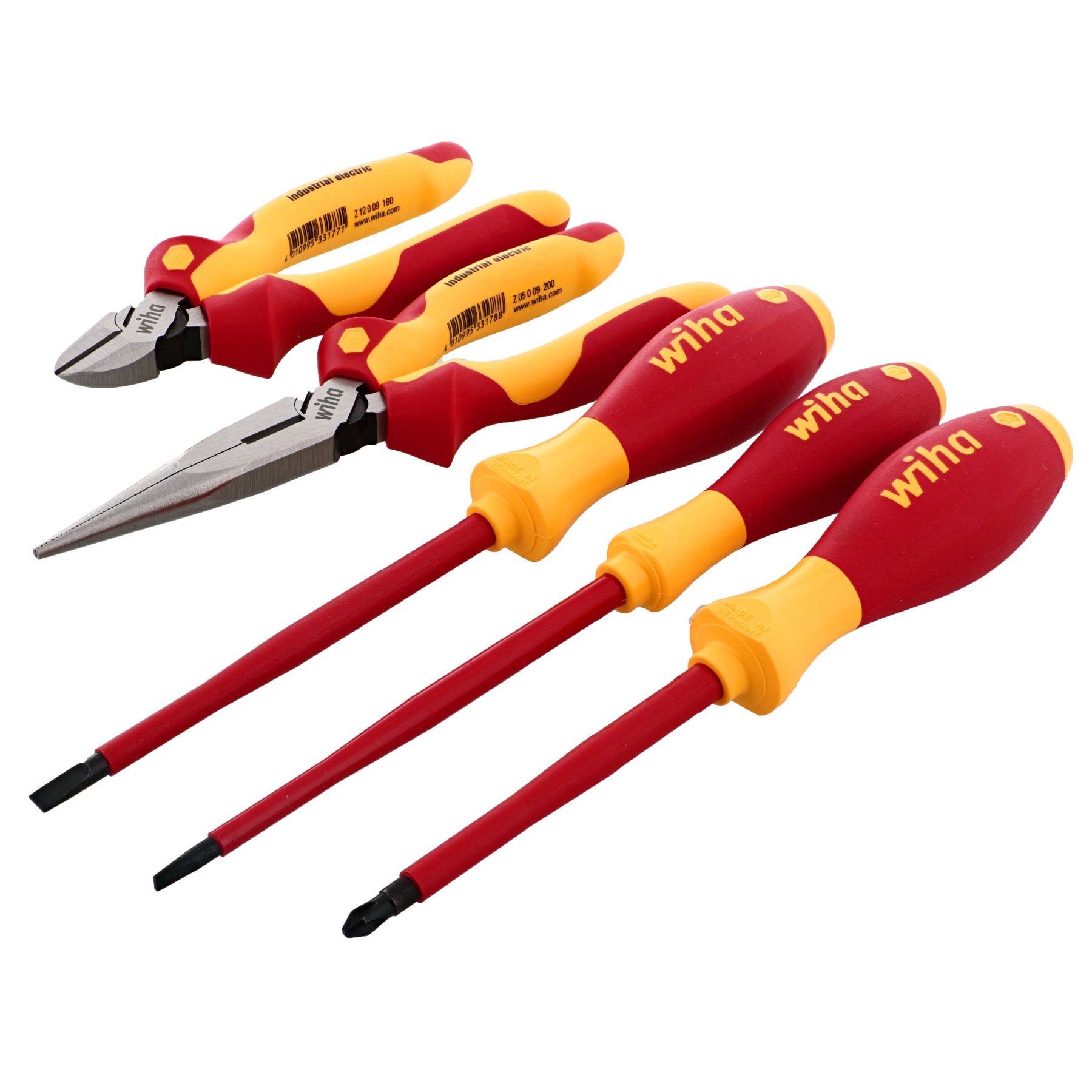 5 Piece Insulated Pliers-Cutters and Screwdriver Set