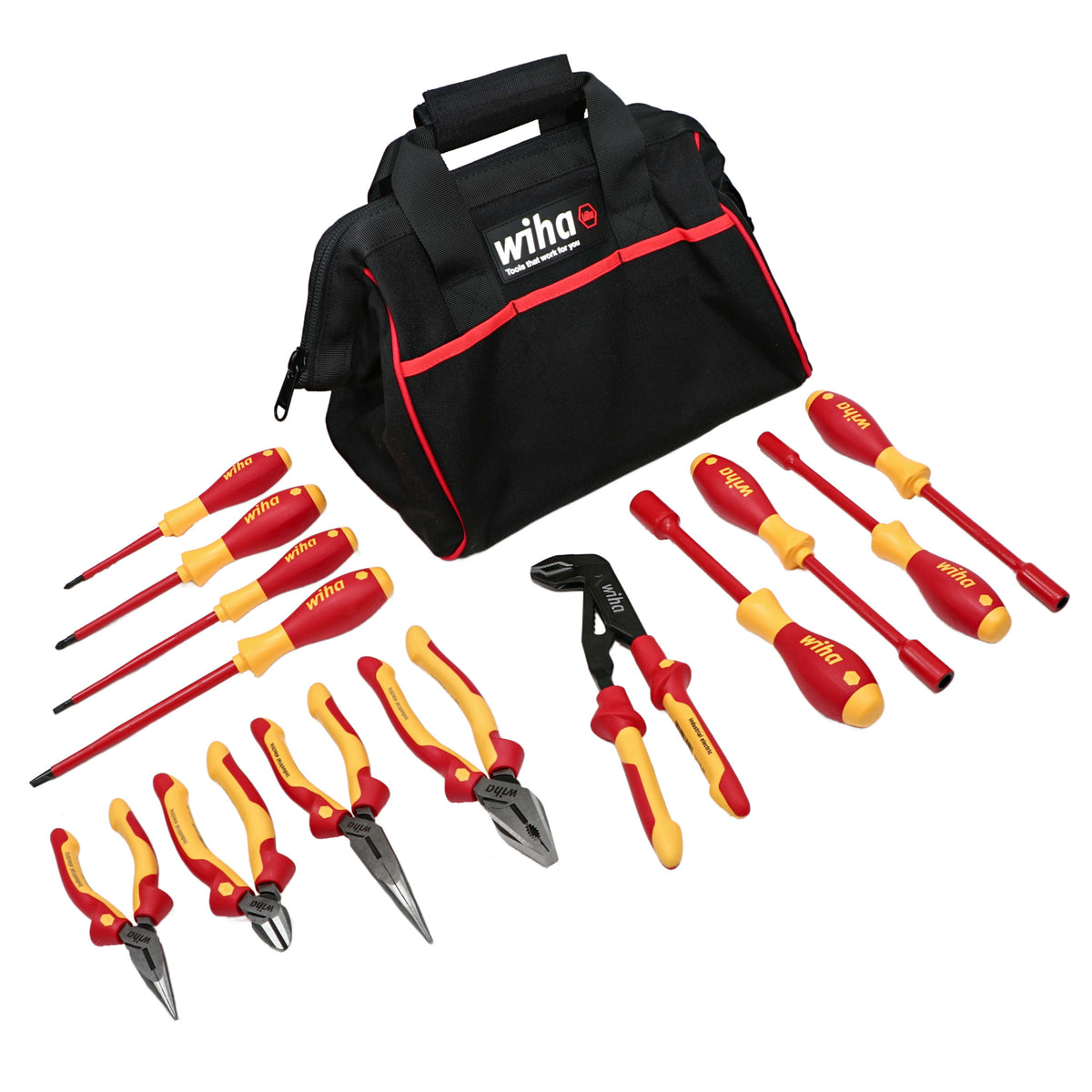 Wiha 32894 13 Piece Master Electrician's Insulated Tool Set in Canvas Tool Bag