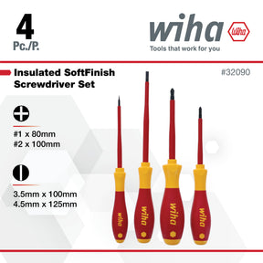 4 Piece Insulated SoftFinish Screwdriver Set