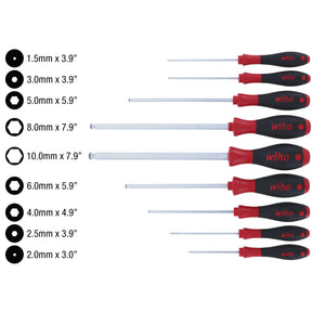 9 Piece SoftFinish MagicRing Ball End Screwdriver Set