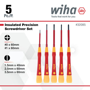 5 Piece Insulated PicoFinish Precision Screwdriver Set