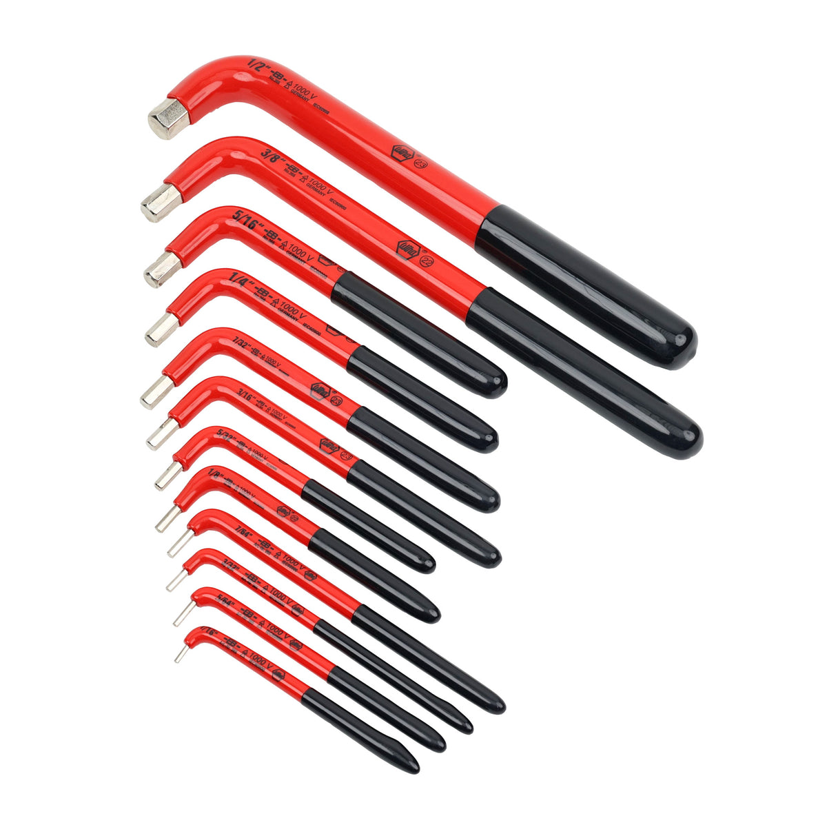Wakhaワッハ Wiha 13694 Insulated Hex Inch 12 Pc. L-Key Set Made in Germany