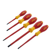 Wiha 32059 5 Piece Insulated SoftFinish Slotted/Phillips/Square Screwdriver Set