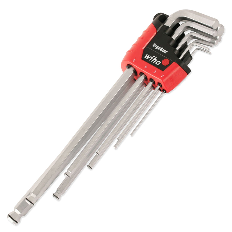 9 Piece MagicRing Ball End Long Arm Hex L-Key Set - Metric