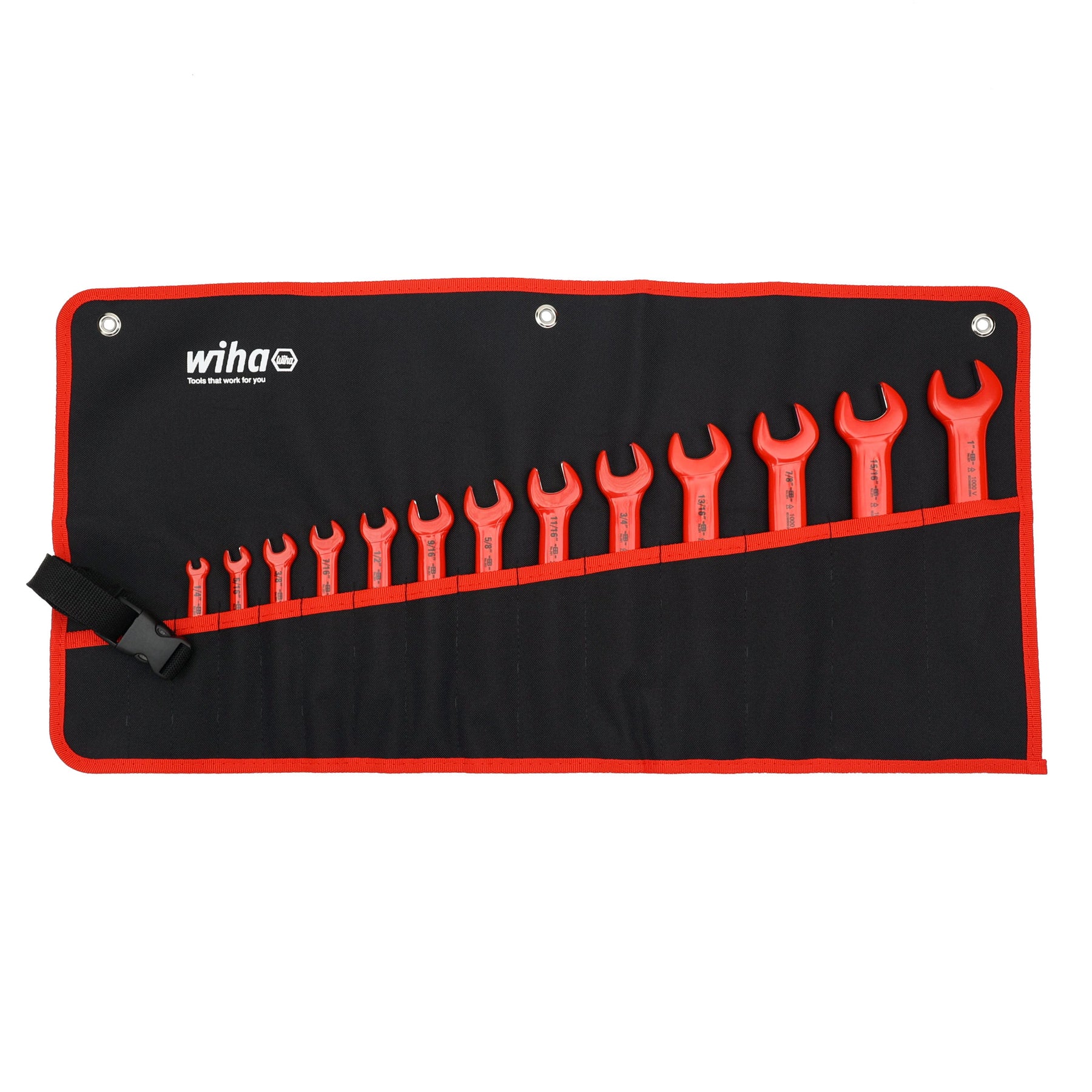 13 Piece Insulated Open End Wrench Tray Set - SAE