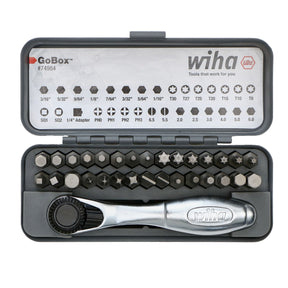 Wiha 74984 32 Piece GoBox Standard Bit Set with Mini Ratchet