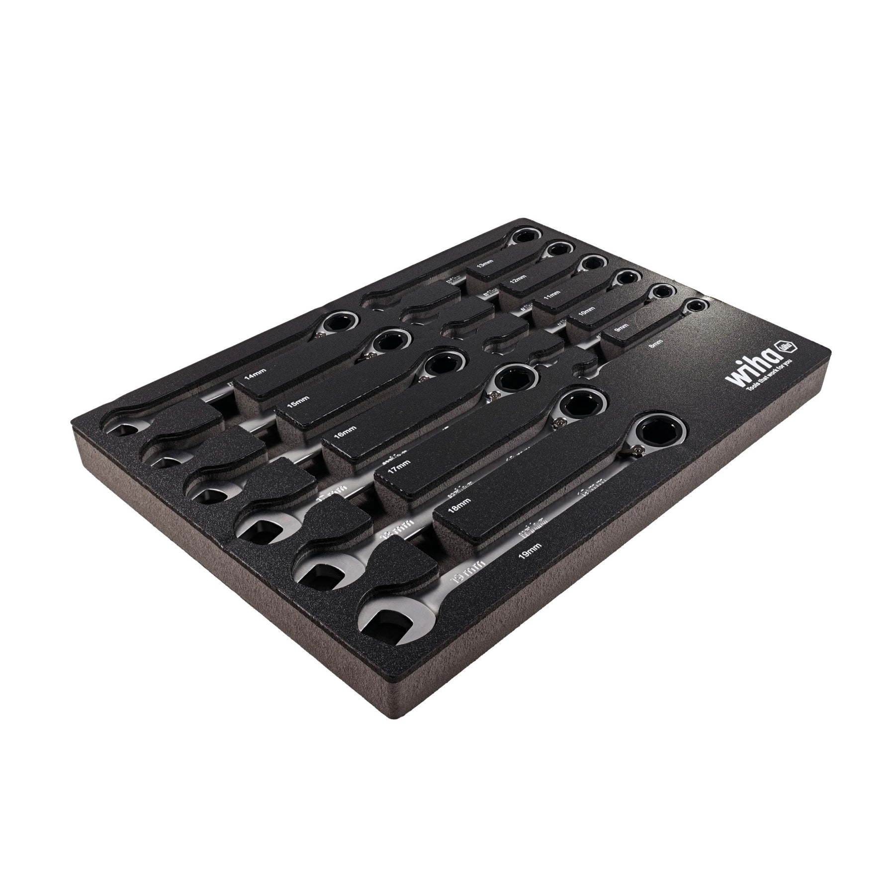 Metric MagicRing Ratcheting Wrench Tray Set