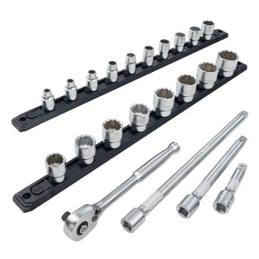 Wiha 33791 22 Piece Professional Socket Set -12 Point - 3/8" Drive - Metric