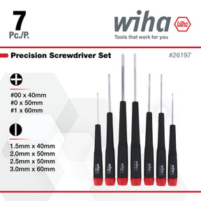 7 Piece Precision Slotted and Phillips Screwdriver Set