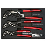 Wiha 34690 3 Piece Classic Grip V-Jaw Tongue and Groove Pliers Tray Set