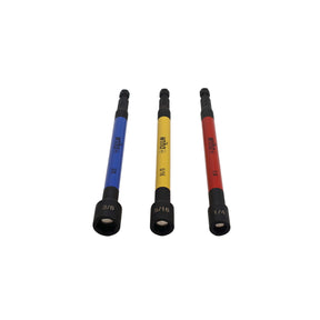 3 Piece Color Coded Magnetic Nut Setter SAE Set